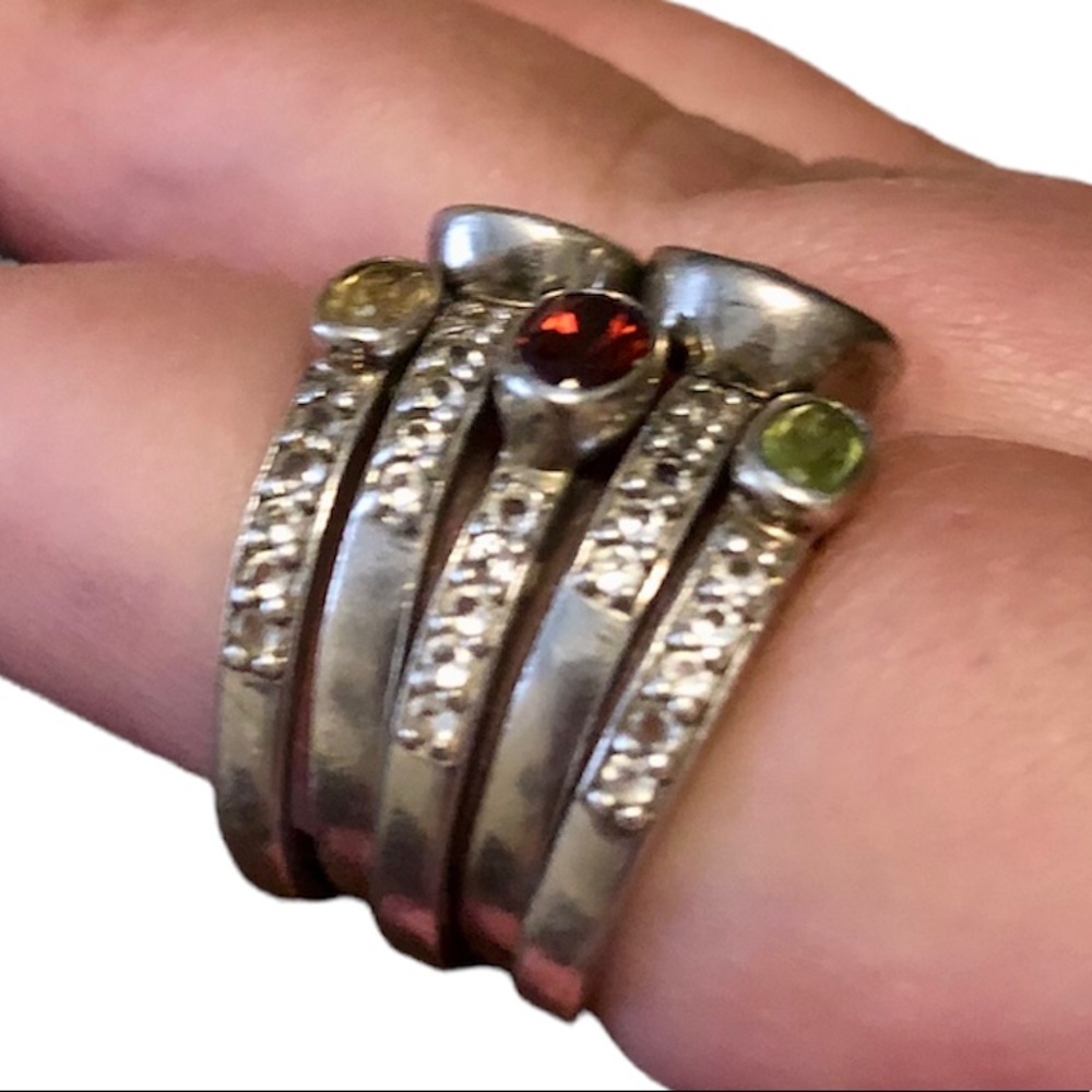 Ross Simons Multi-Gemstone Stackable Rings, Size 7 - image 7